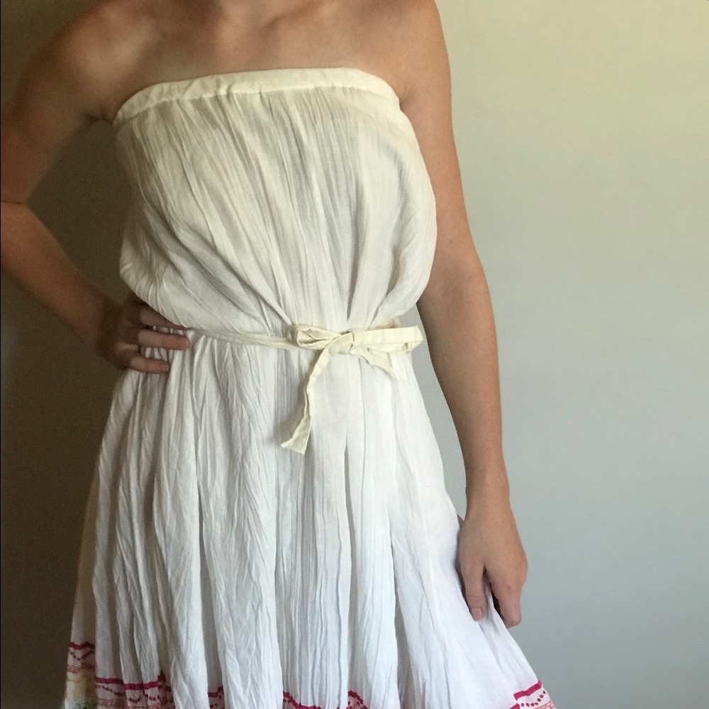 Midi dress- refashioned from maxi skirt